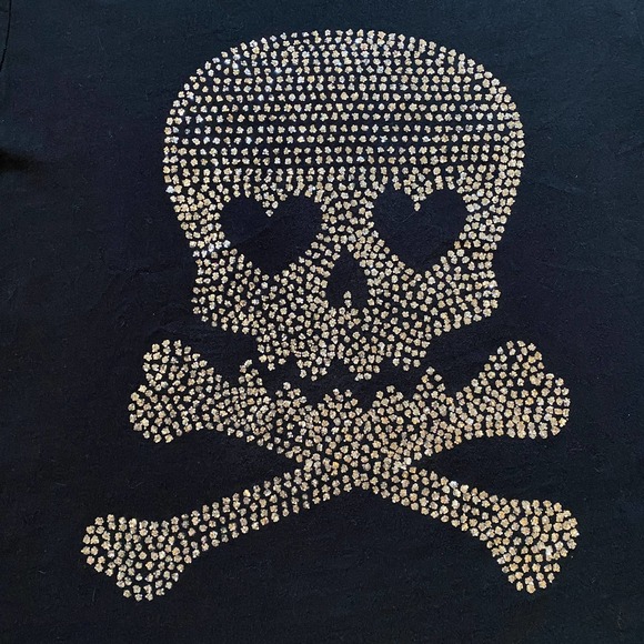 Ransom Silver Metallic Skull Black T-shirt Top S tee - Picture 2 of 7
